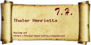 Thaler Henrietta névjegykártya