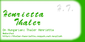 henrietta thaler business card